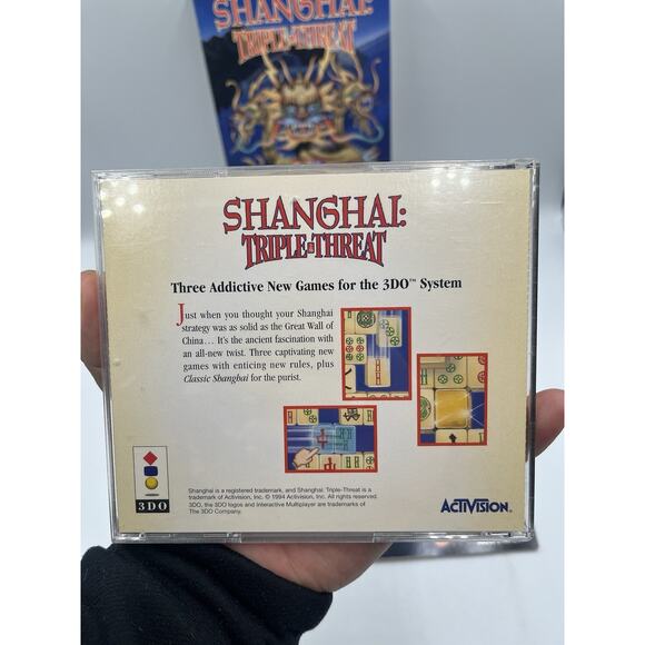 Shanghai Triple Threat 3DO Video Game Long Box Complete CIB - Picture 7 of 16